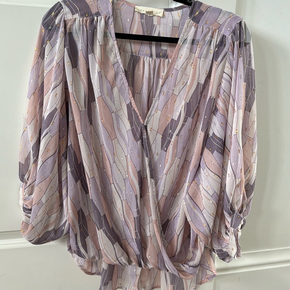 Lovestitch pastel surplice high/low blouse M